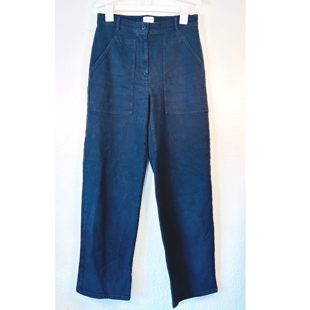 Wilfred Free Aritzia Modern Utility Minimalist Black High Rise Straight Leg SZ 6
